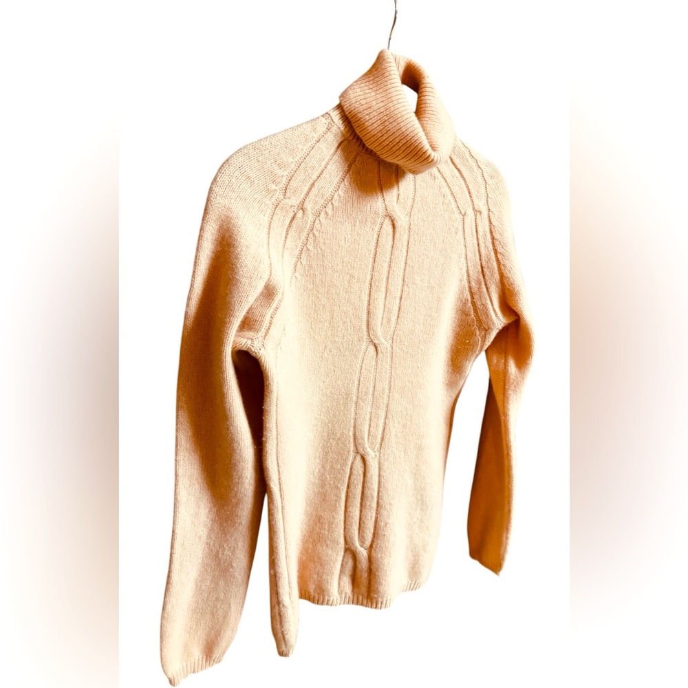 Moncler Sweater Turtleneck Peach Wool Cashmere Blend Medium Sample - Picture 5 of 13